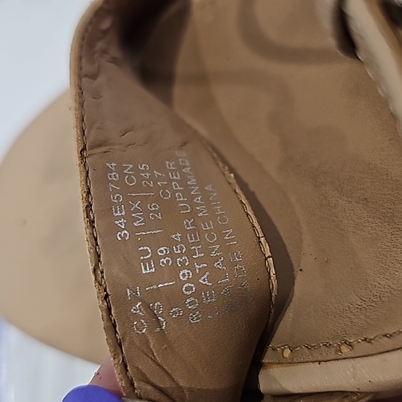 Calvin Klein Caz Cow Silk Sandstorm Beige Leather Open Toe Strappy Sandal Size 9 - Picture 10 of 12